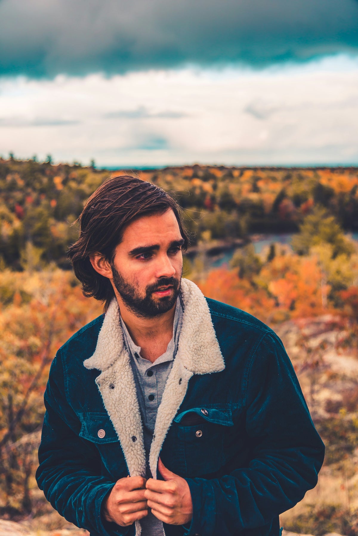 Pahadi Sherpa Denim Jacket in Dark Indigo
