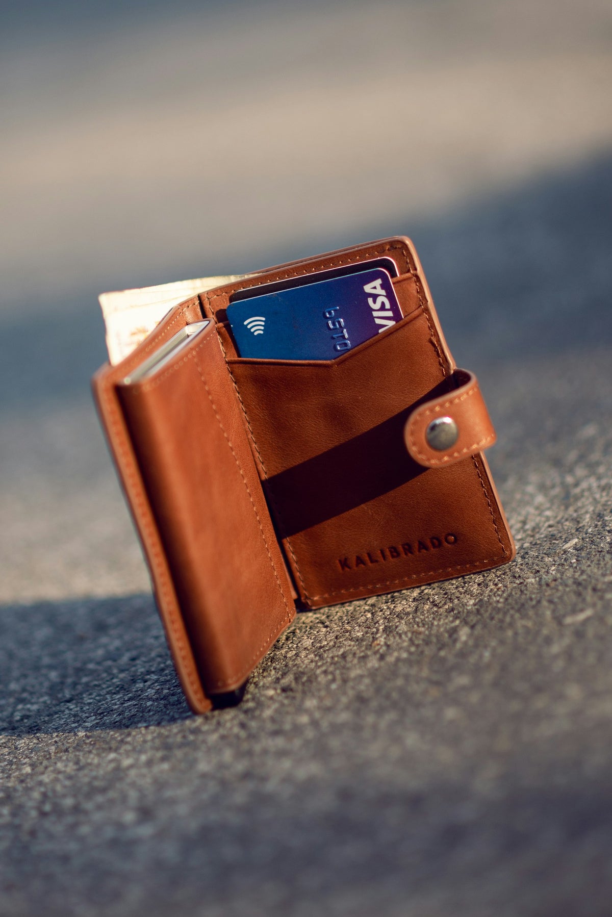Snap Card Wallet in Tan
