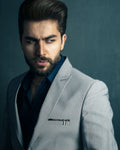 Chandi Textured Blazer in Light Grey