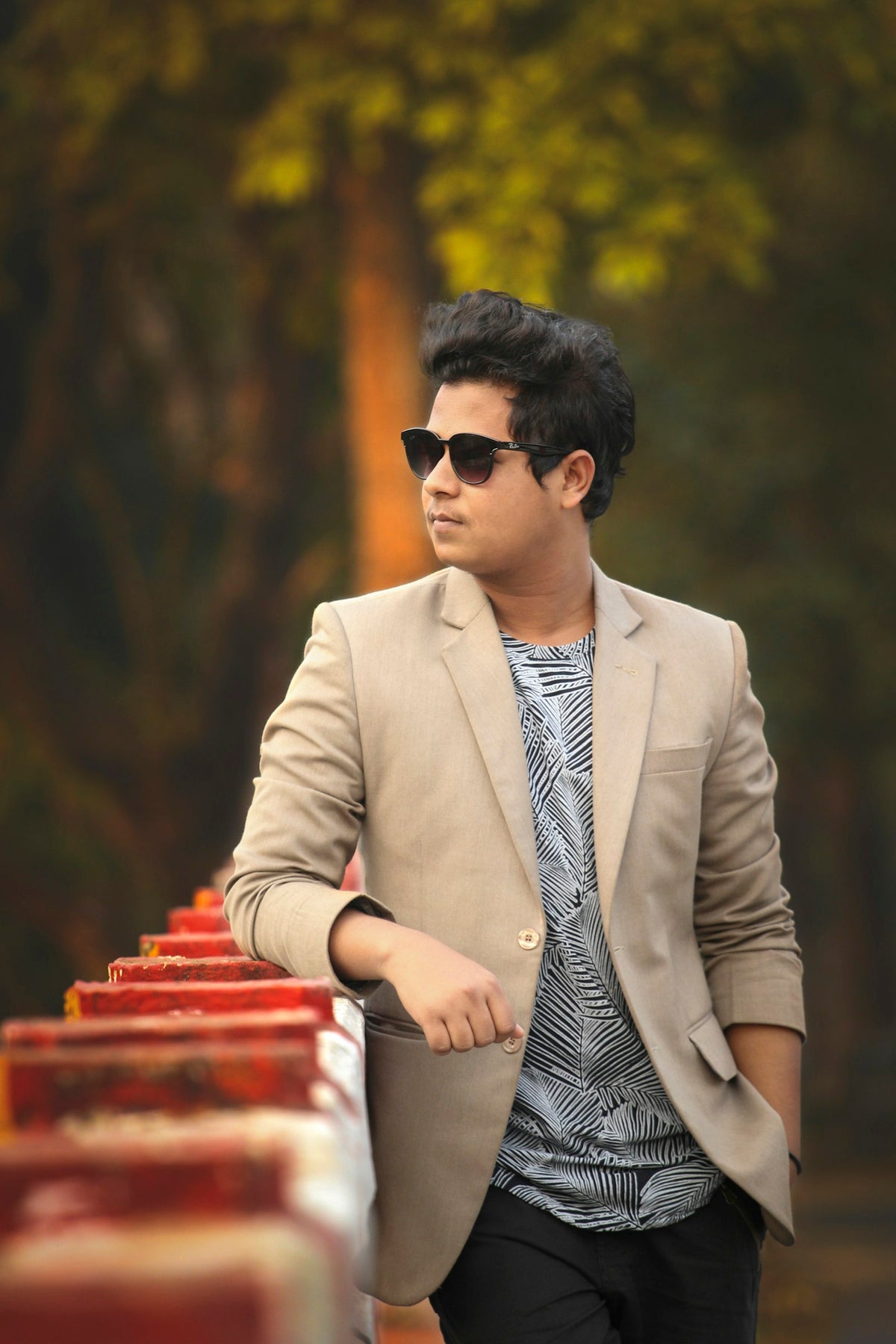 Beige Unstructured Blazer in Beige