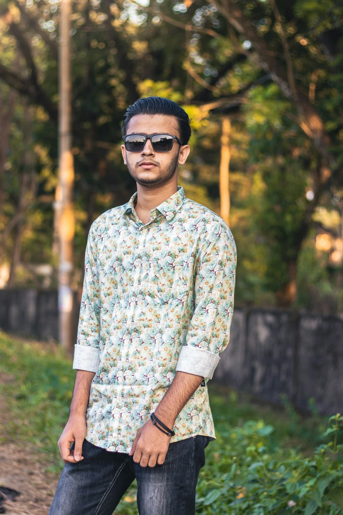 Patti Botanical Print Shirt in White Print