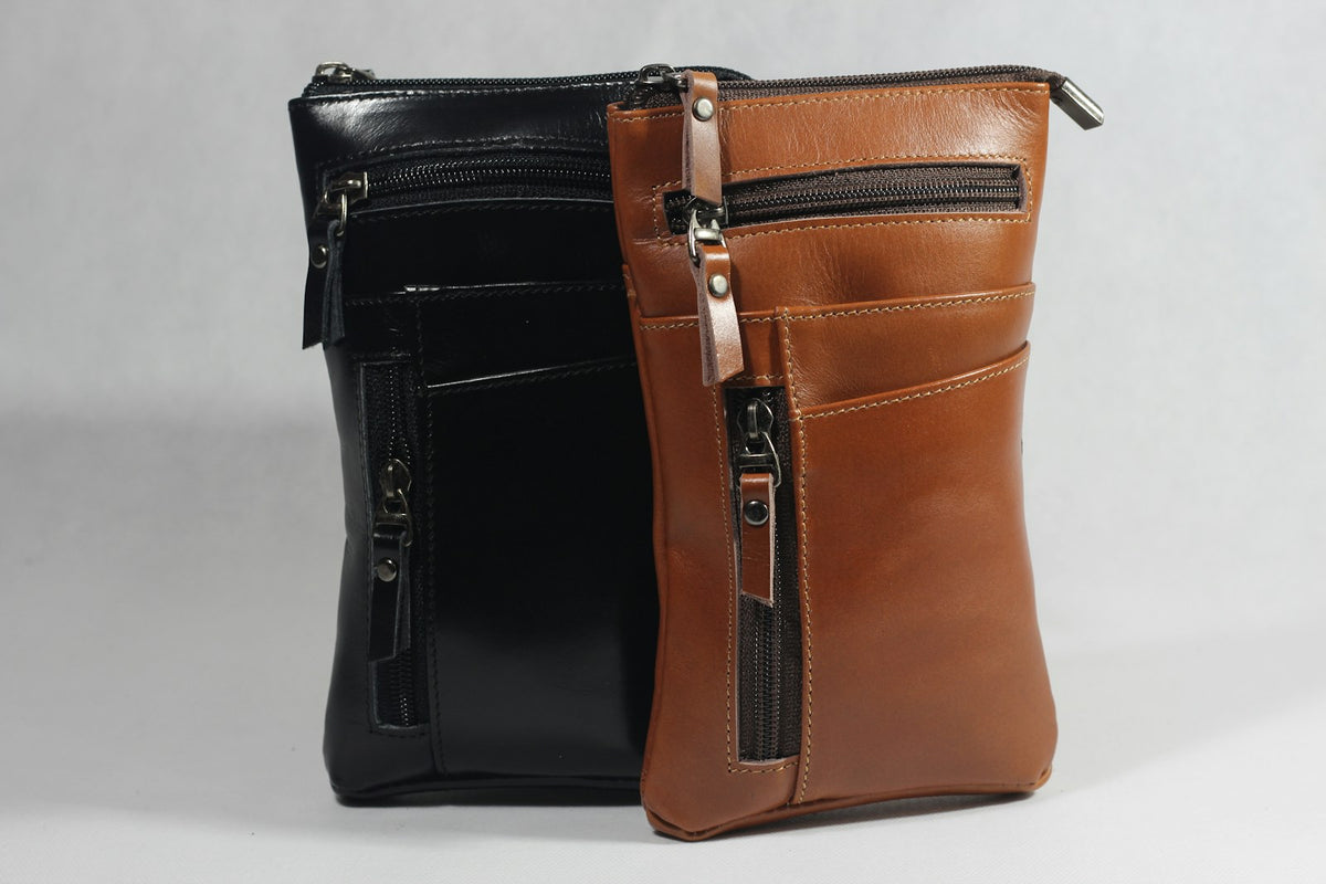 Tan Leather Sling Bag in Tan