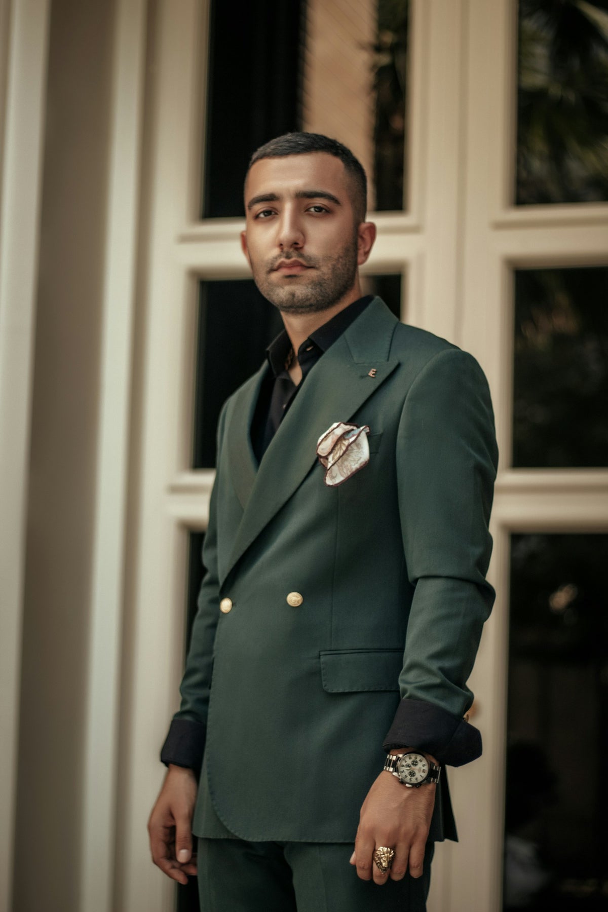 Forest Double-Breasted Blazer in Forest Green