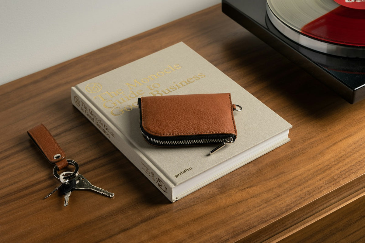 Zip-Around Coin Wallet in Tan