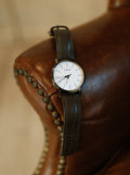 Classic Leather-Strap Watch in Silver / Brown