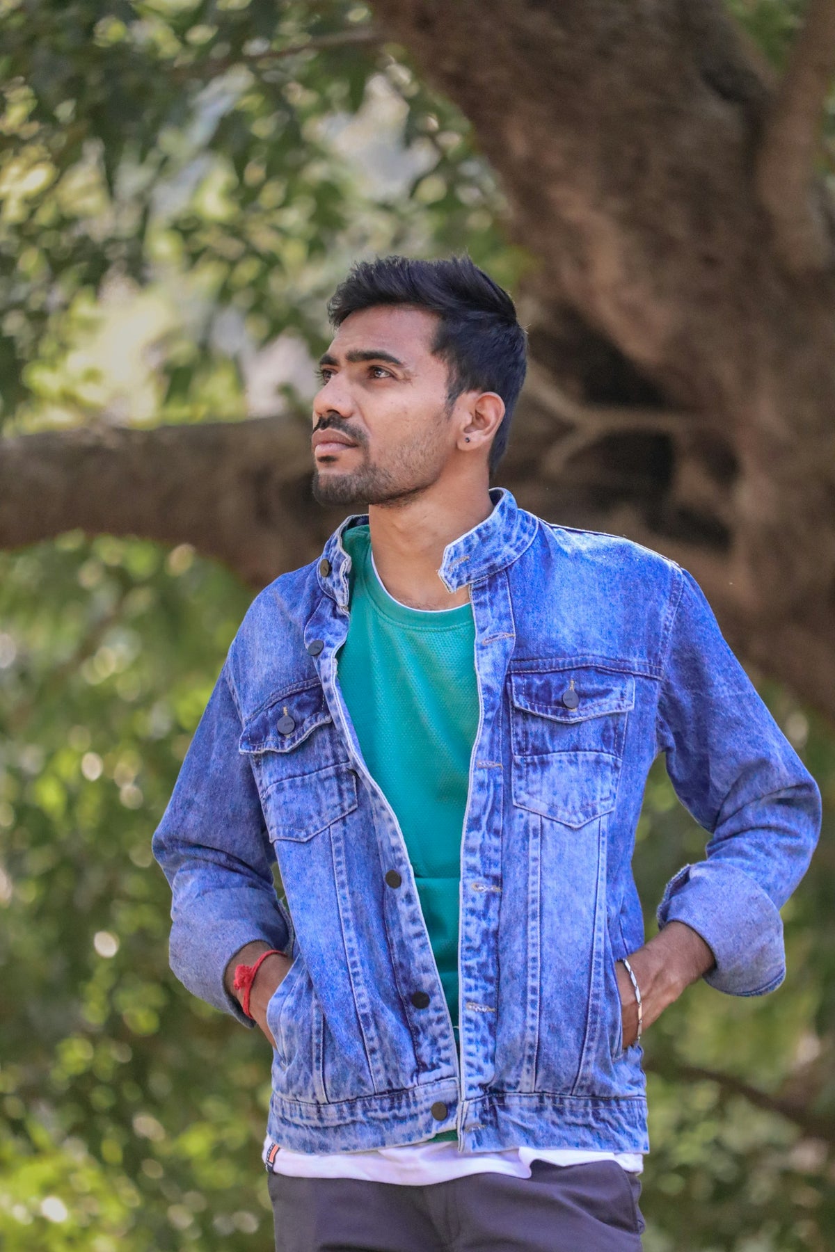 Neela Denim Jacket in Mid Blue