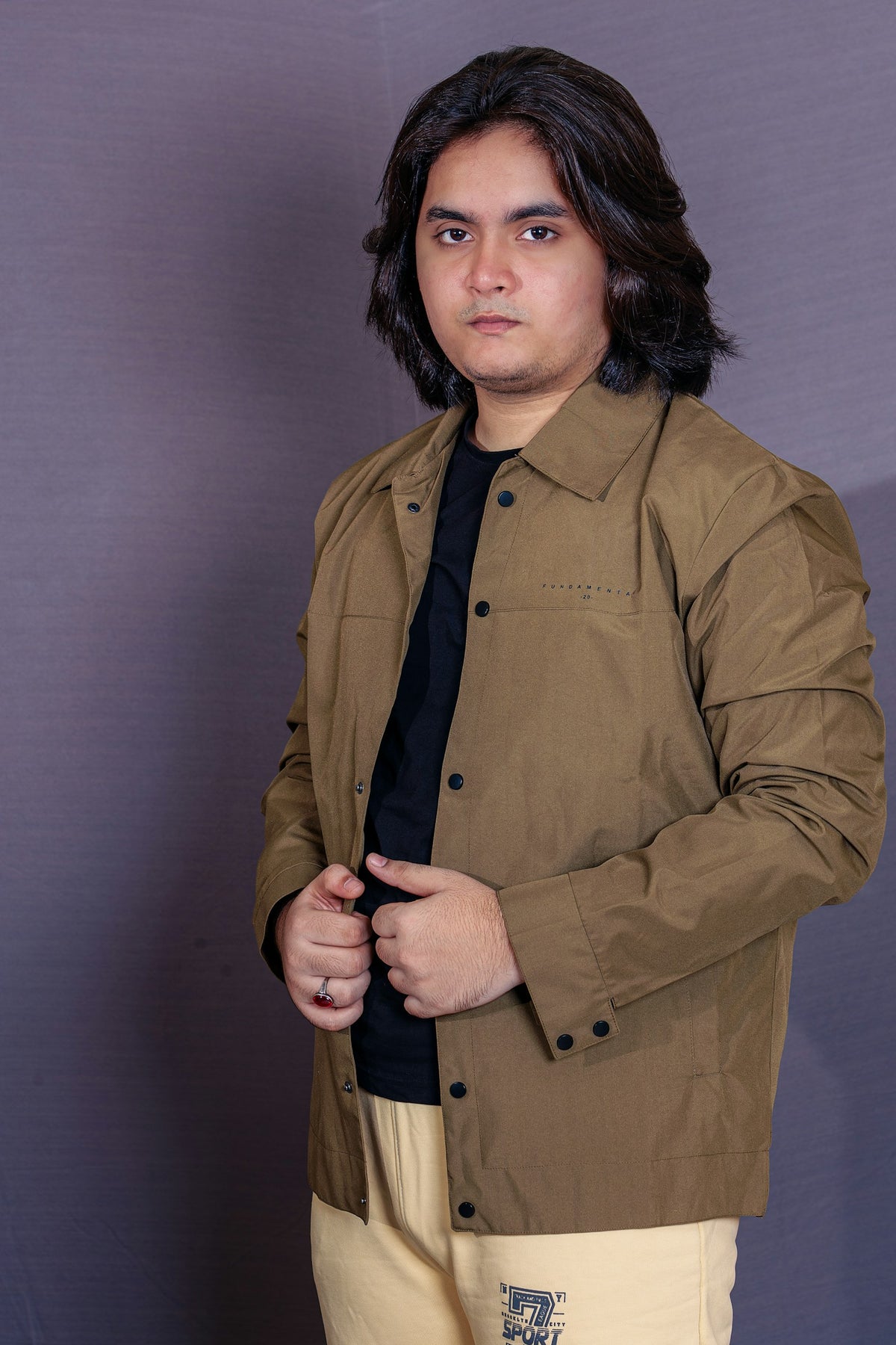 Khaki Overshirt Jacket in Khaki