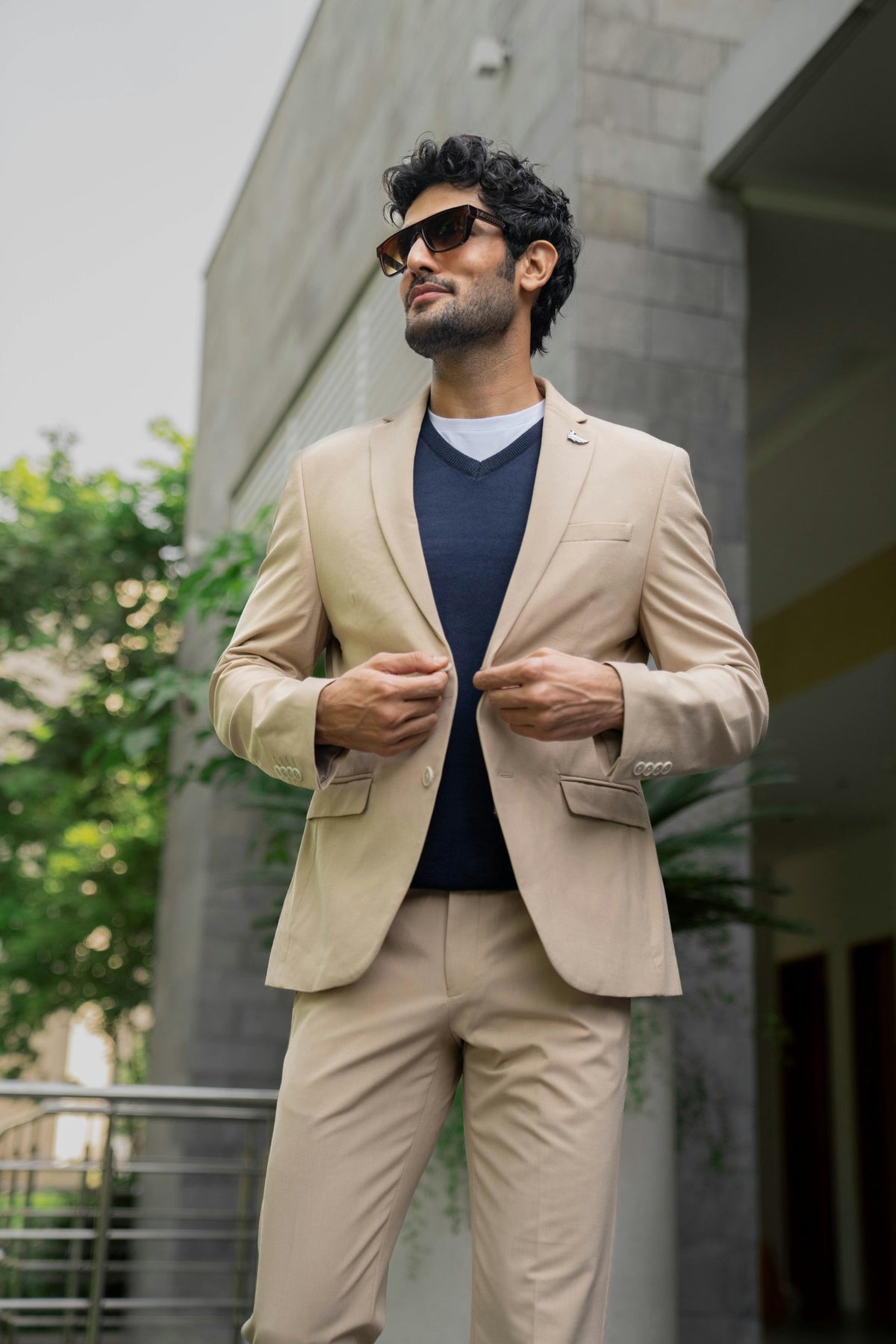 Sand Linen Summer Suit in Sand
