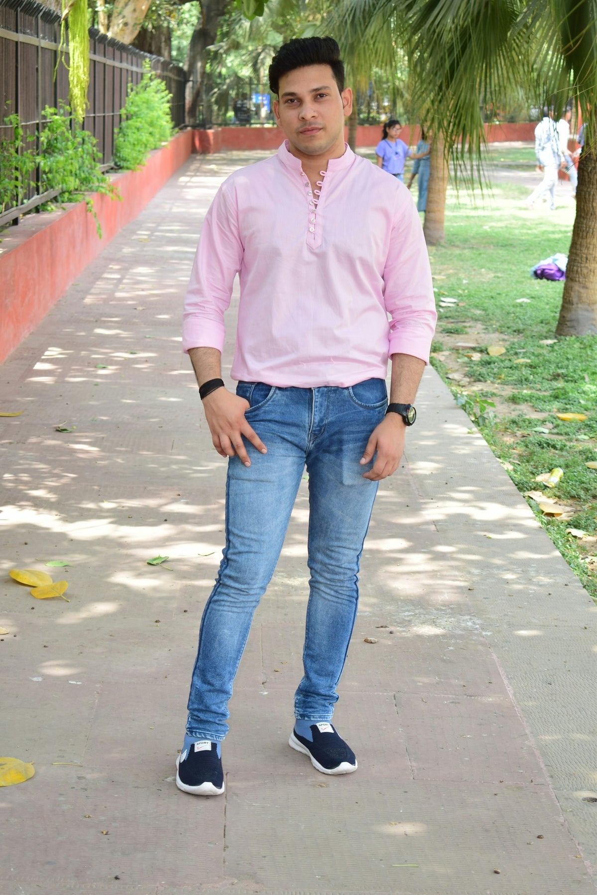 Pastel Pink Slim Shirt in Light Pink