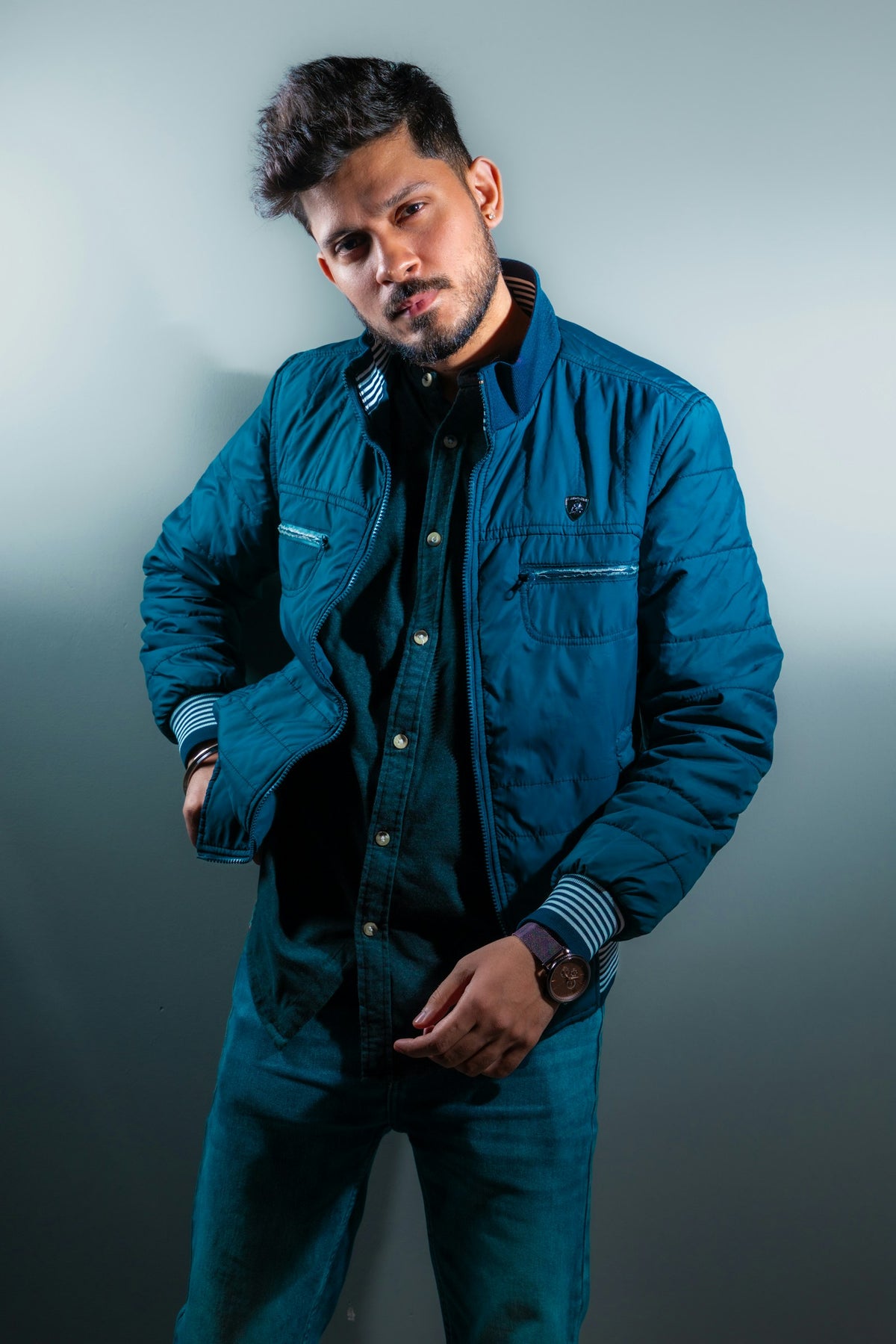 Indigo Wash Denim Jacket in Dark Blue