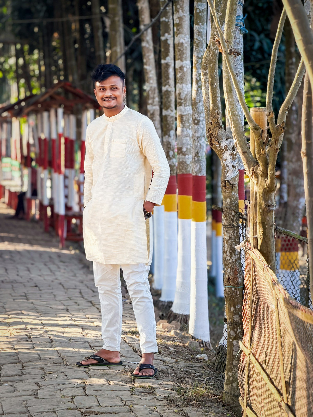 Shubh Cream Kurta Set in Cream