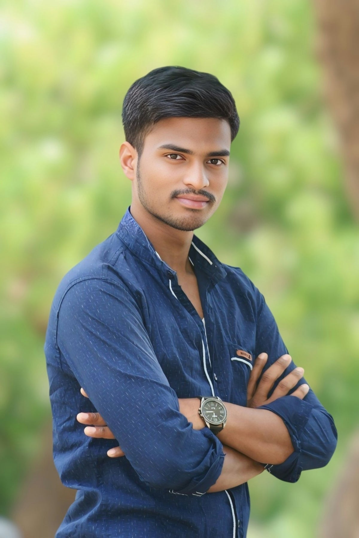 Raat Navy Denim Shirt in Navy