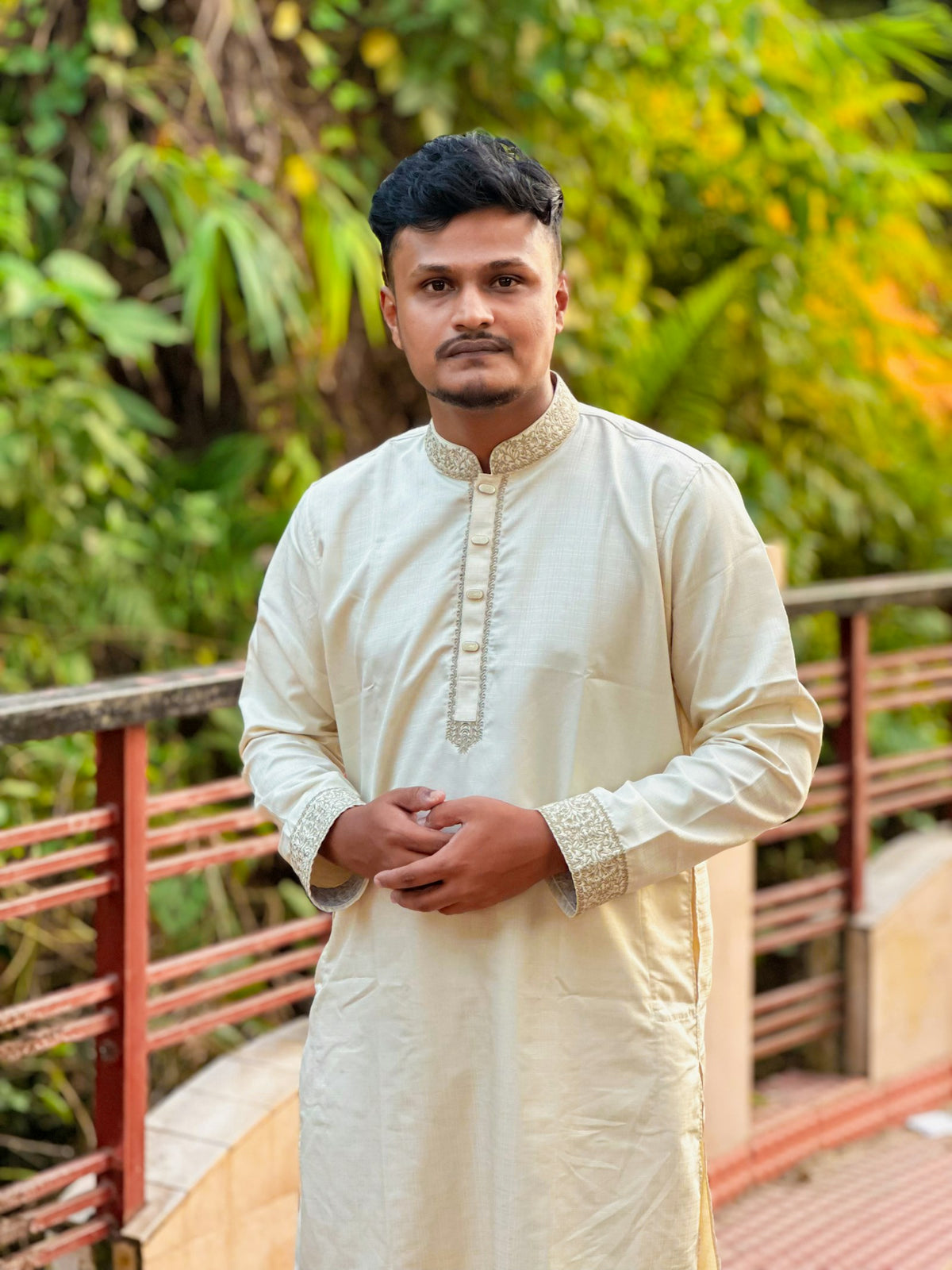 Chandan Cotton Kurta in Ivory